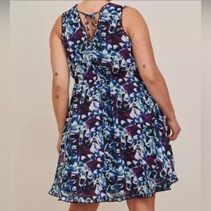 Torrid Blue and Purple Sleeveless V-Neck Dress Size 1